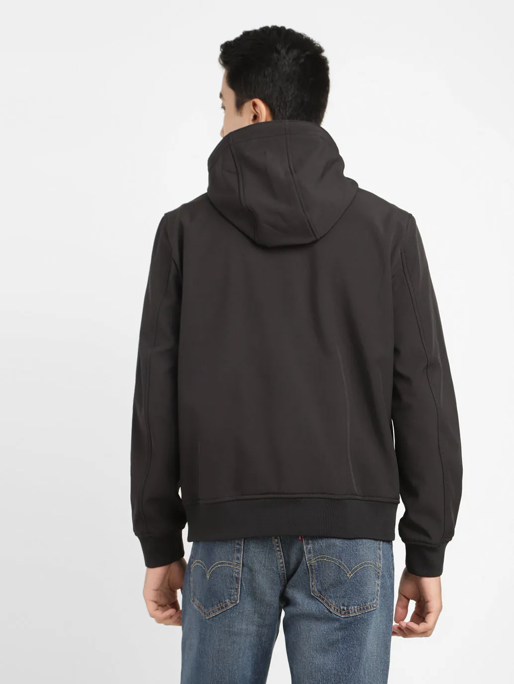 Men's Solid Hooded Bomber Jacket