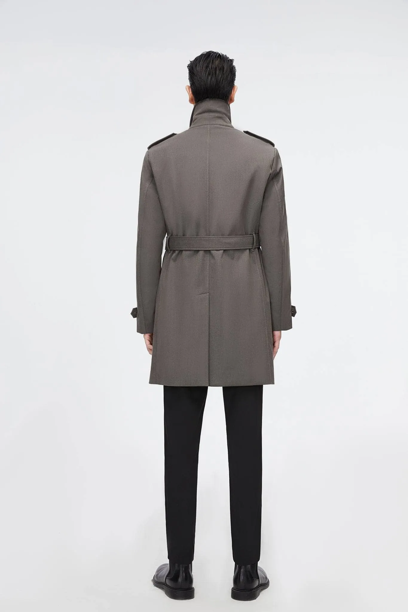 Mid-length Detachable Goose Down Trench Coat