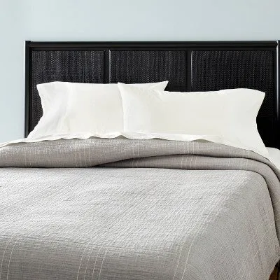 New - King Microstripe Matelassé  Coverlet Jet Gray - Hearth & Hand with Magnolia