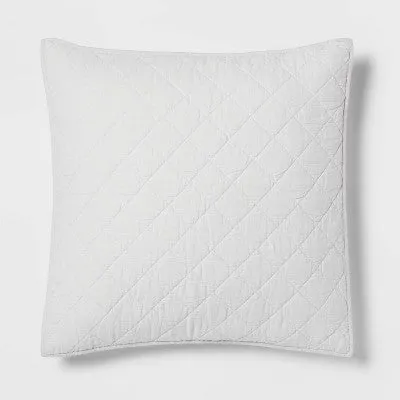 New - Threshold Pillow Sham Cotton-Linen Blend Diamond Stitch