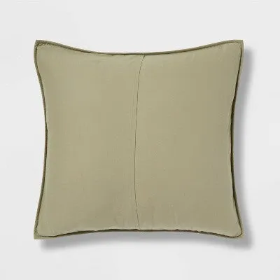 New - Threshold Pillow Sham Cotton-Linen Blend Diamond Stitch