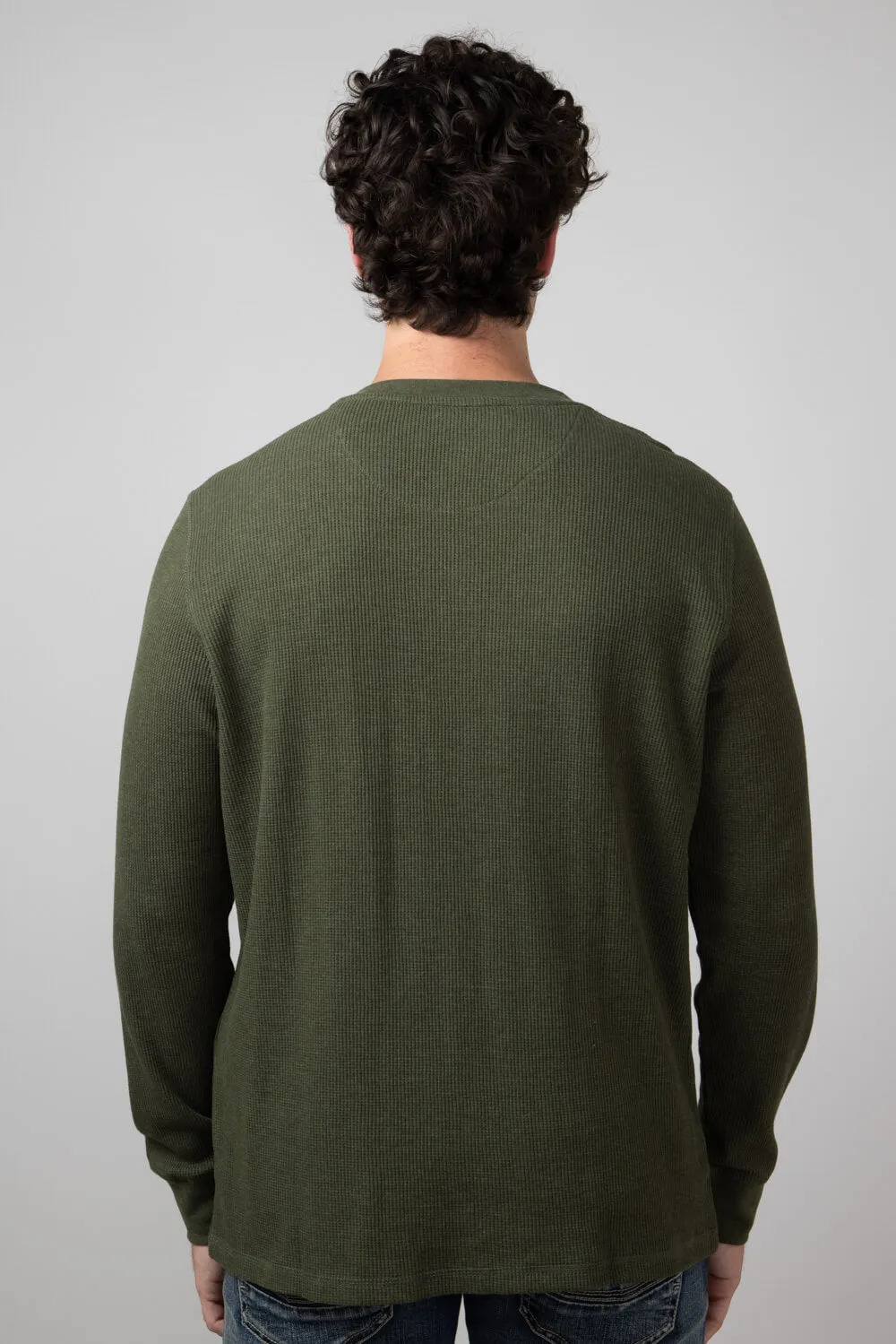 North River Waffle Henley Shirt for Men in Olive | NRM2208-OLIVE