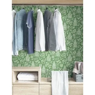 NuWallpaper Danson Peel and Stick Wallpaper Green