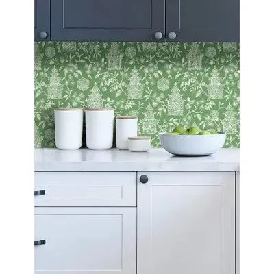 NuWallpaper Danson Peel and Stick Wallpaper Green