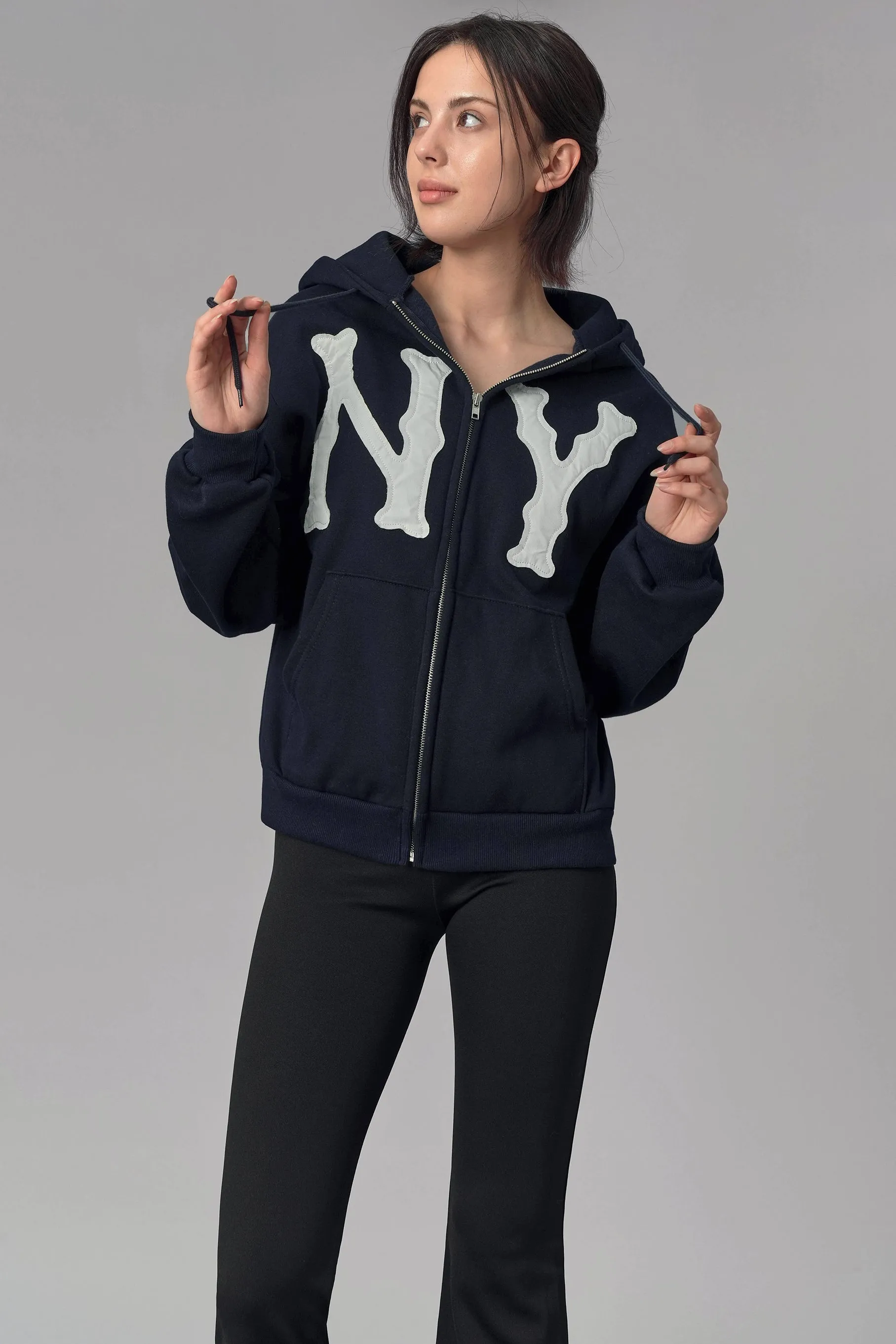 NY Patch Zip-Up Hoodie