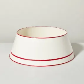 Open Box - 26" Banded Metal Christmas Tree Collar Cream/Red - Hearth & Hand with Magnolia