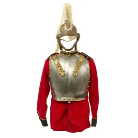 Original British ERII Household Cavalry Life Guards Helmet, Cuirass, and Tunic Set - Circa 1960-70