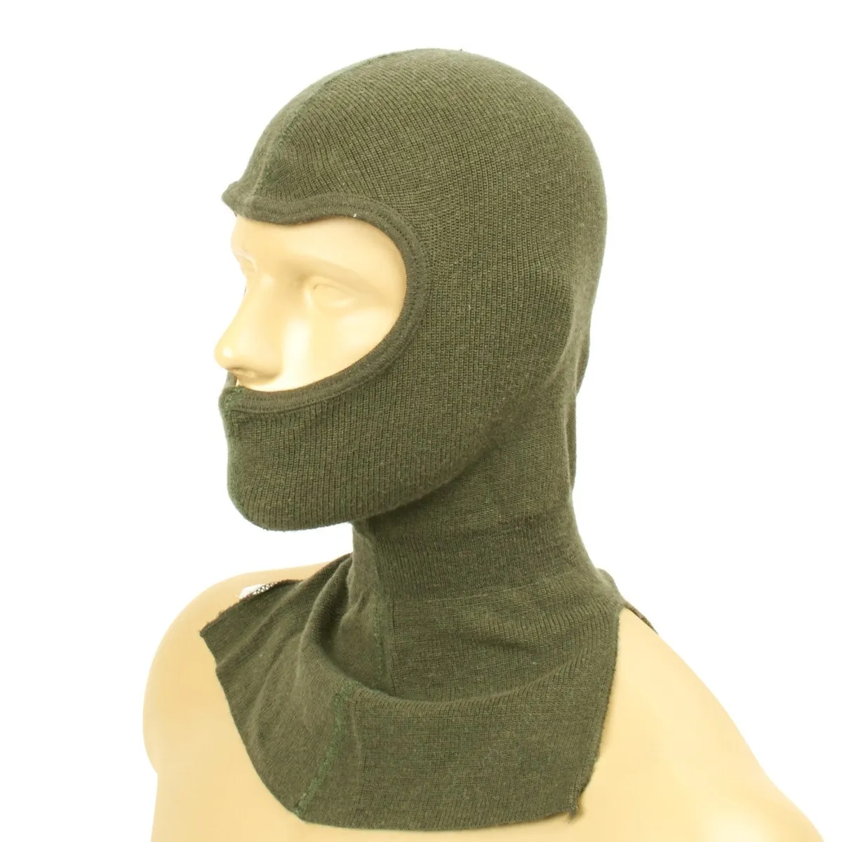 Original NATO Military Surplus Wool and Cotton Blend Balaclava- OD Green