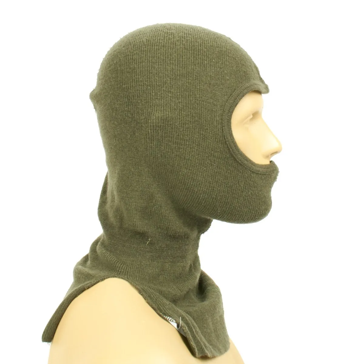 Original NATO Military Surplus Wool and Cotton Blend Balaclava- OD Green