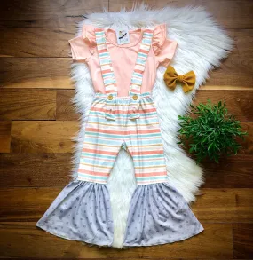 Peachy Keen Bell Overall