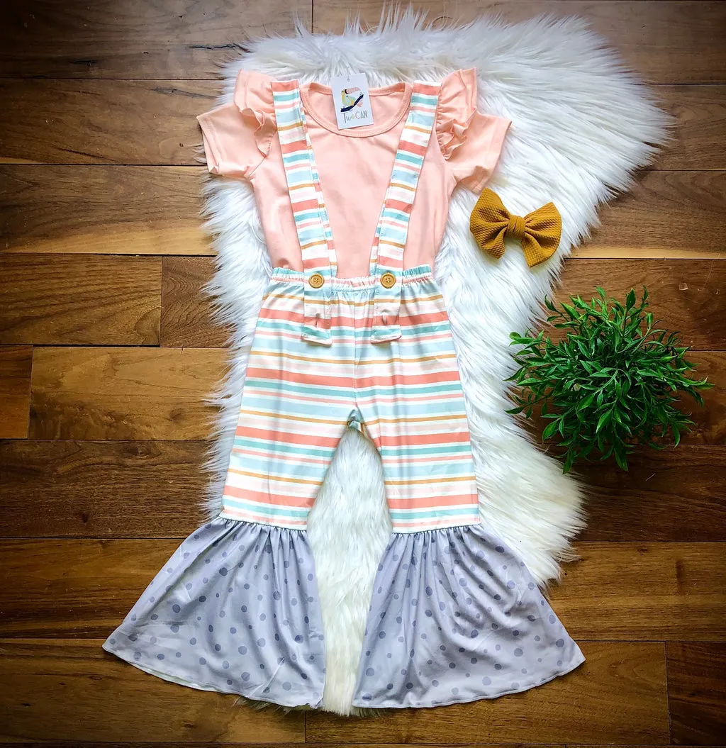 Peachy Keen Bell Overall