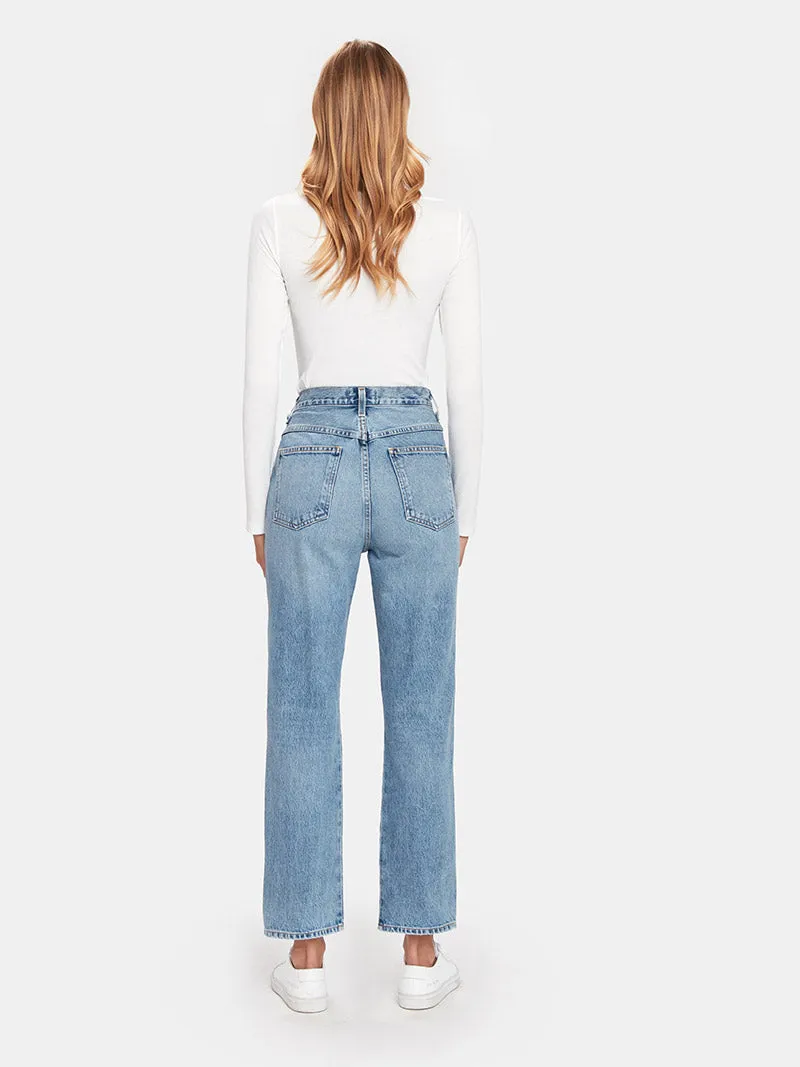 Pinch Waist High Rise Kick Flare Jeans