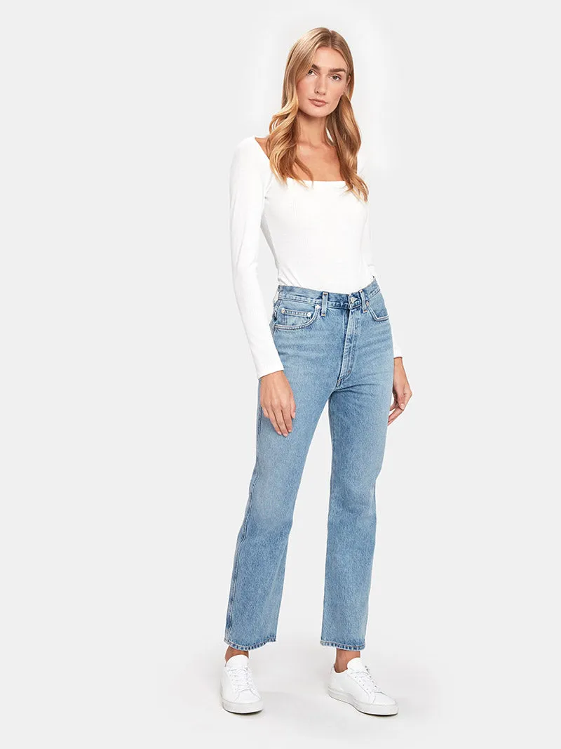 Pinch Waist High Rise Kick Flare Jeans