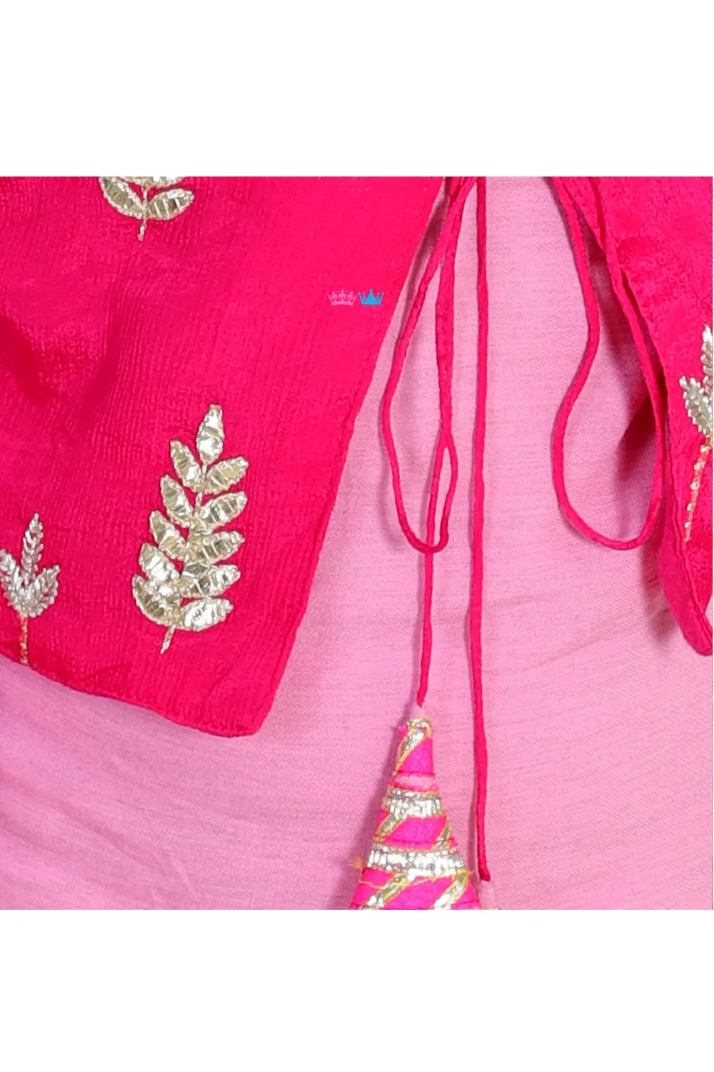 Pink kurta with sharara and embroidered jacket