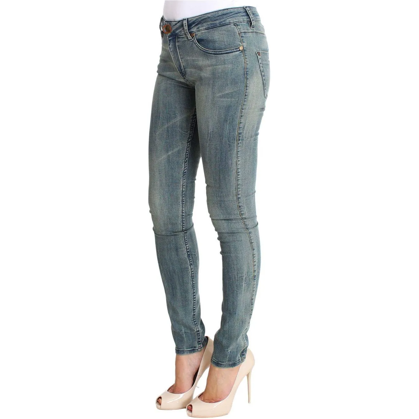 PLEIN SUD Chic Slim Skinny Blue Wash Denim