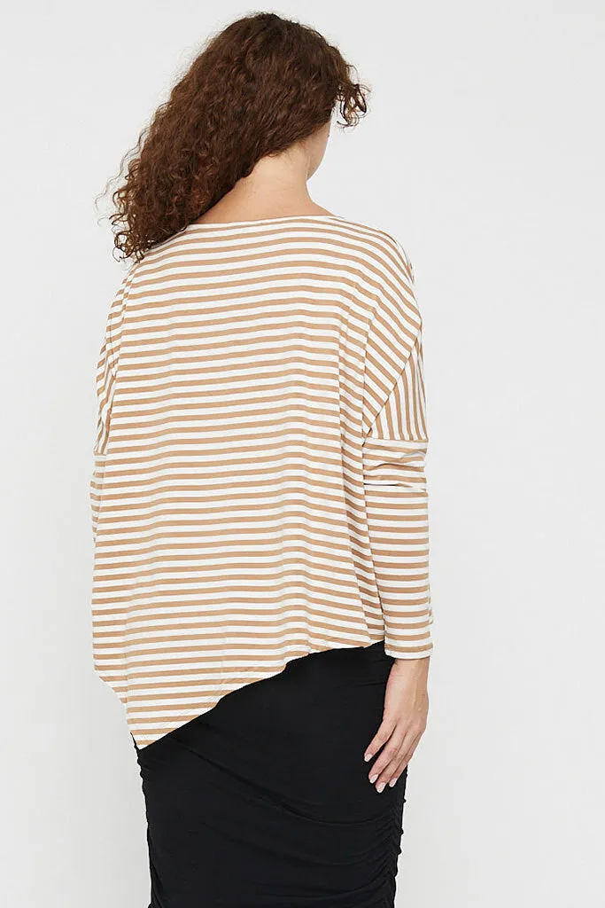 Relax Boatneck - Biscuit Stripe