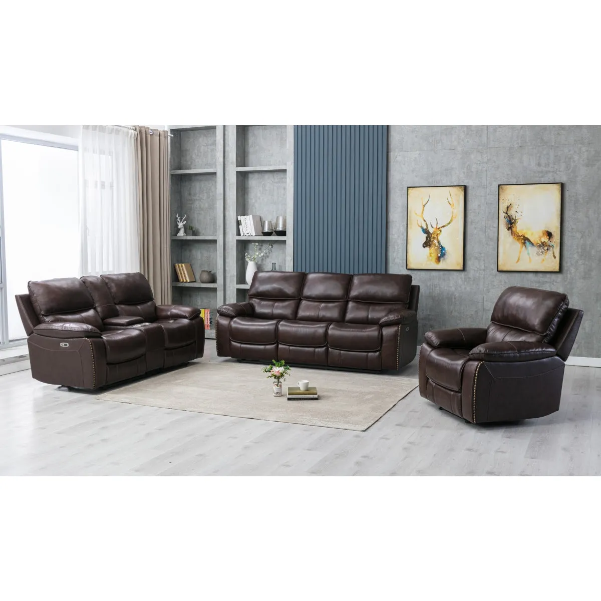 RelaxMax Power Reclining Set - Leather Match