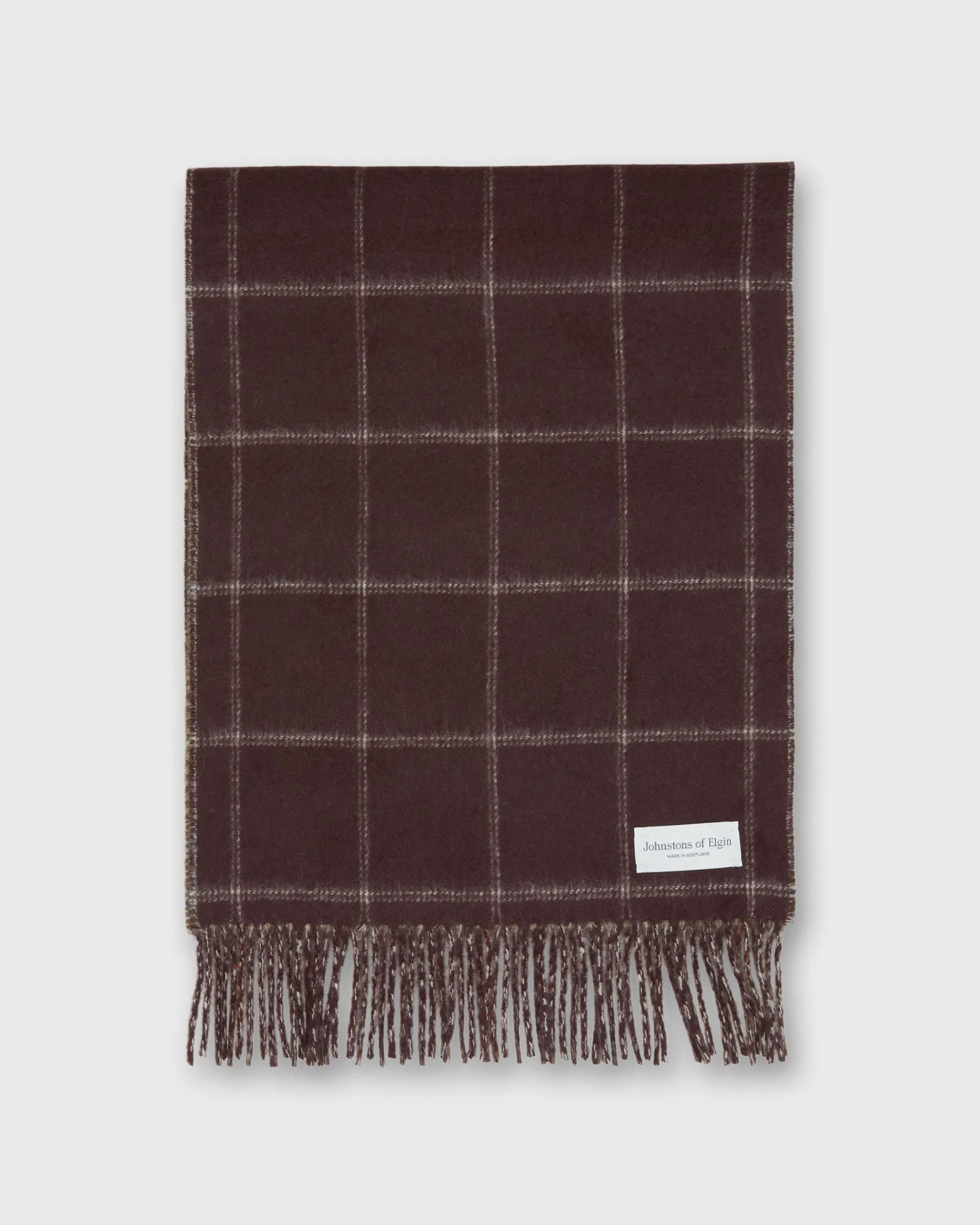 Reversible Cashmere Scarf in Brown Multi Check/Windowpane