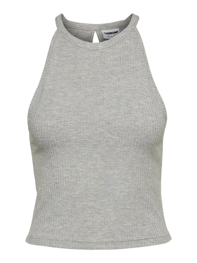 Ribba Edda Cotton Halterneck Top - Grey