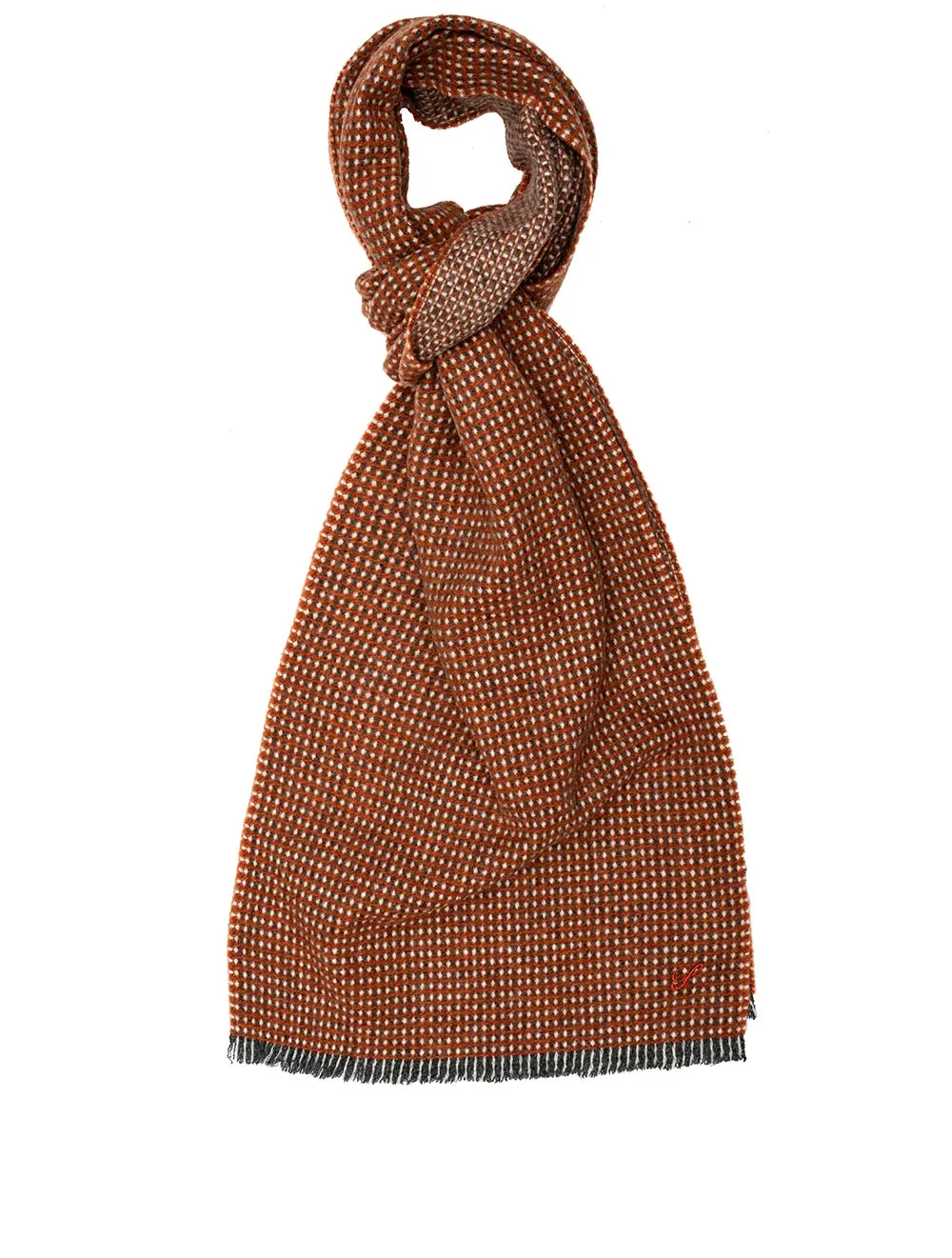 Rust Wool Pattern Scarf