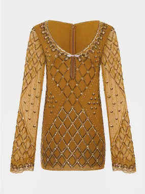 Sade Tunic Dark Gold Gilded Embroidery