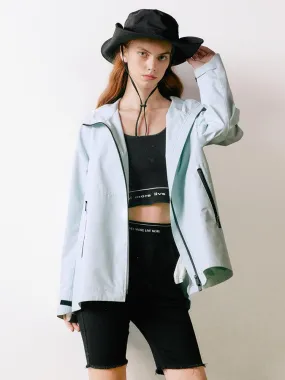 Sea Blue Hoodie Crop Jacket