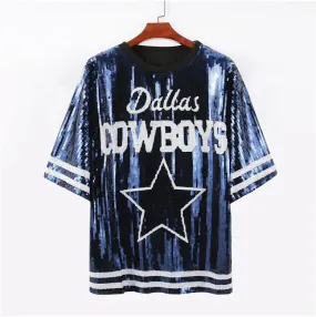 Sequin Dallas Cowboys Jersey One Size Mini