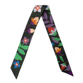 Silk Skinny Scarf Of Night Garden