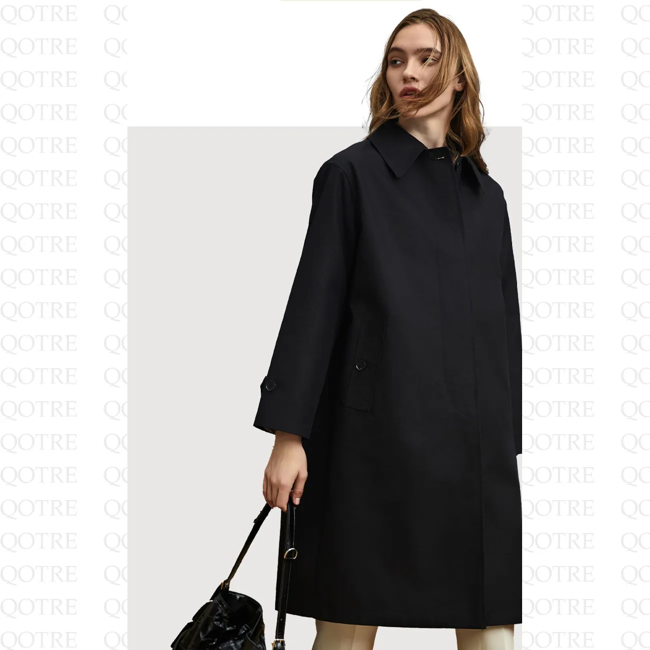 Single Breasted Calf-Length Trench Coat