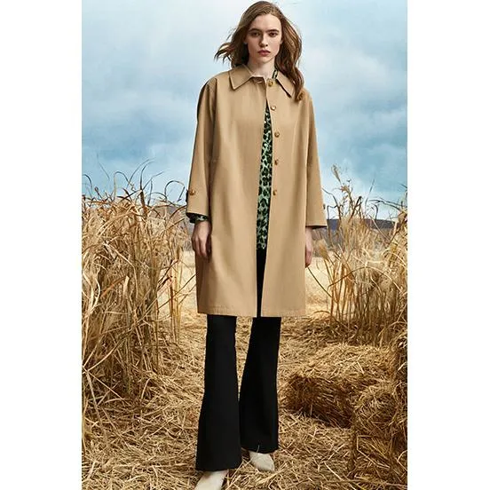 Single Breasted Calf-Length Trench Coat