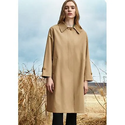 Single Breasted Calf-Length Trench Coat