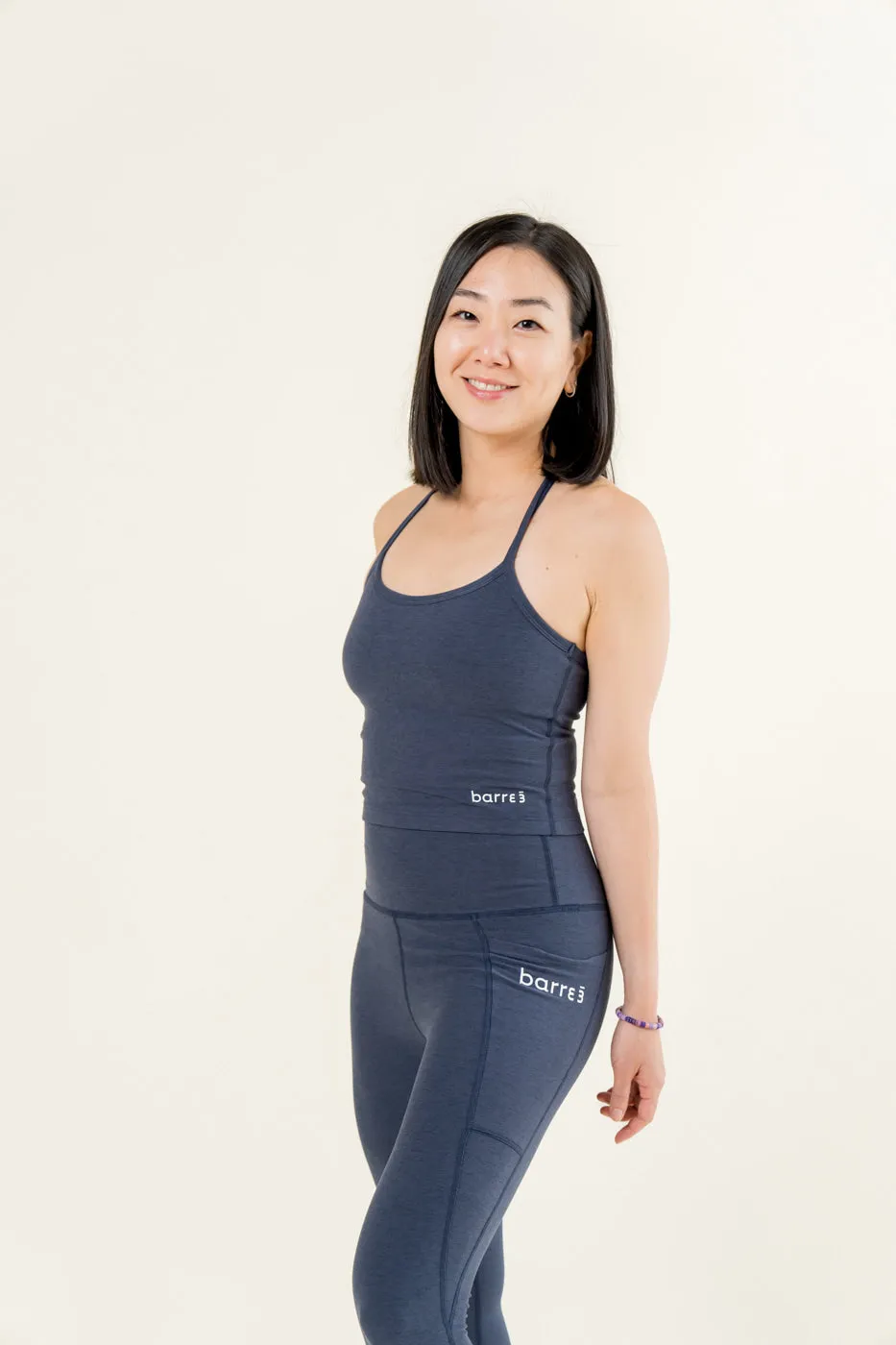 Slim Racerback Cropped Tank - Indigo Ink Heather