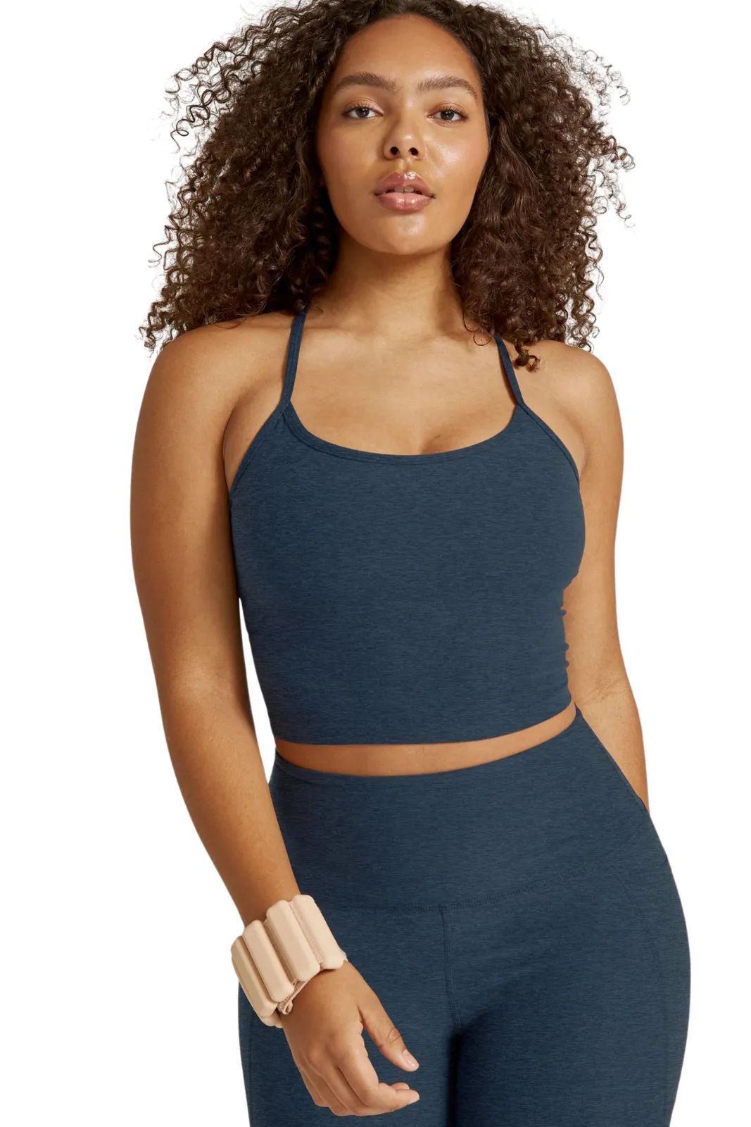 Spacedye Slim Racerback Cropped Tank, Nocturnal Navy