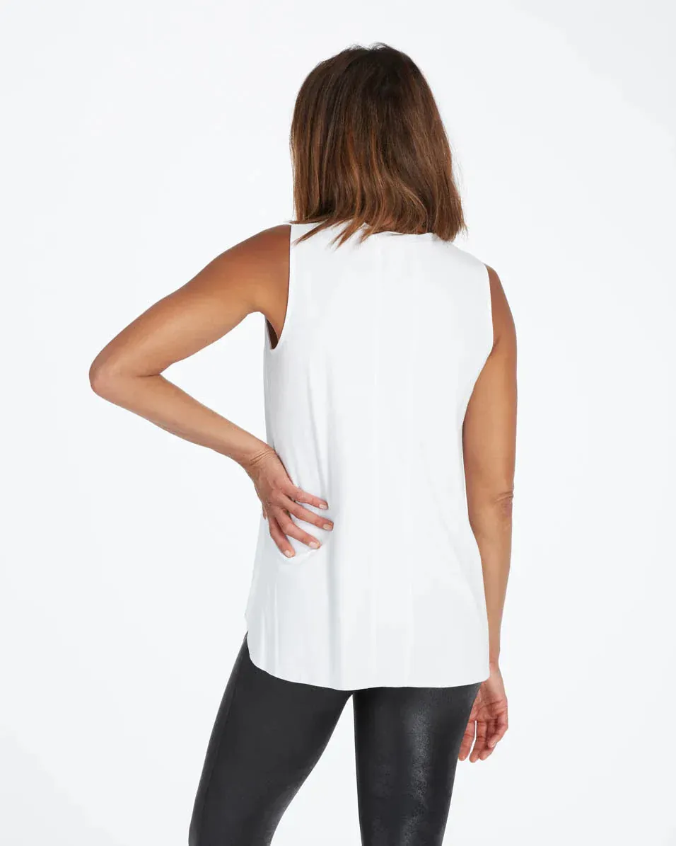 Spanx Muscle Tank Perfect Length Top - White