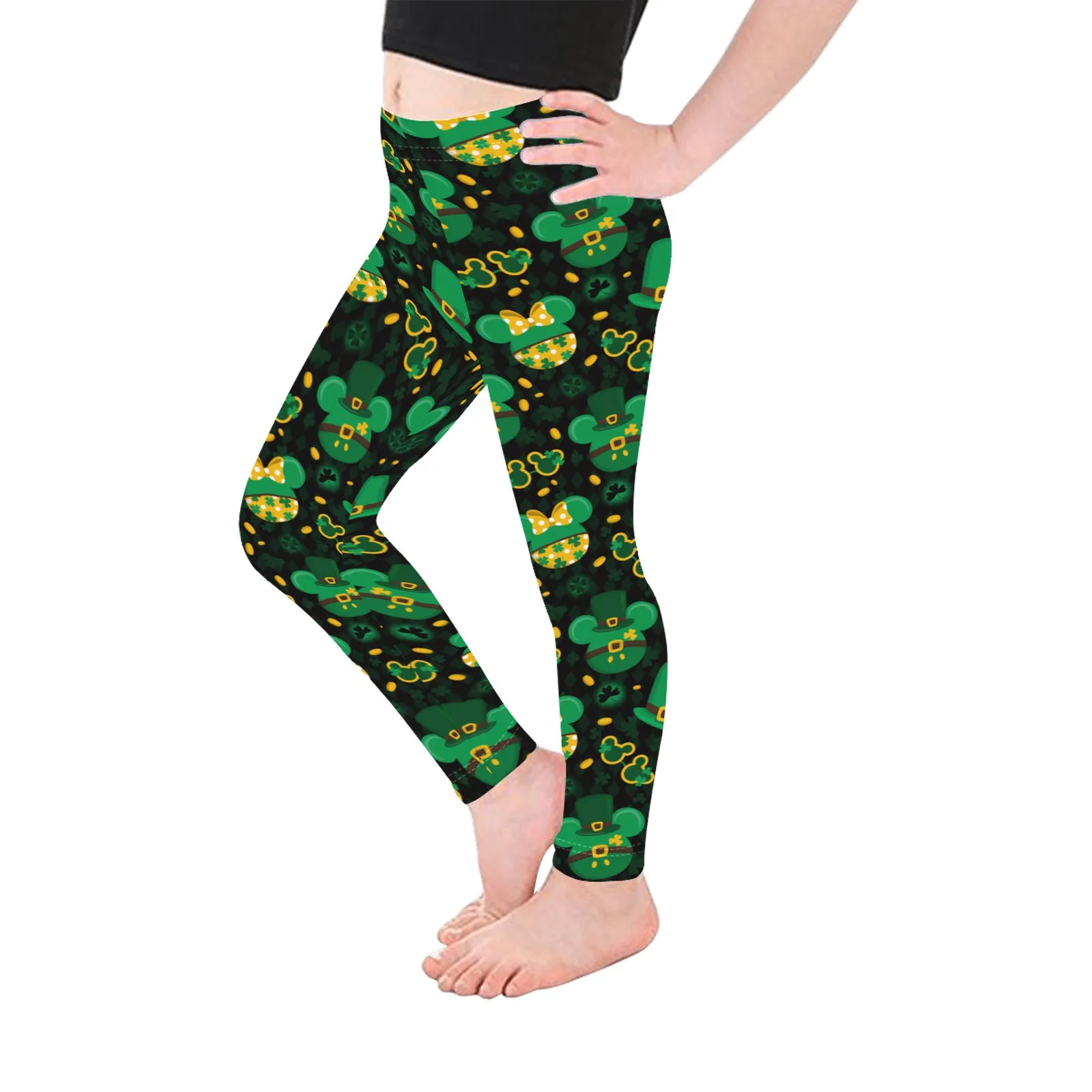 St. Patricks Day Black Kid's Leggings