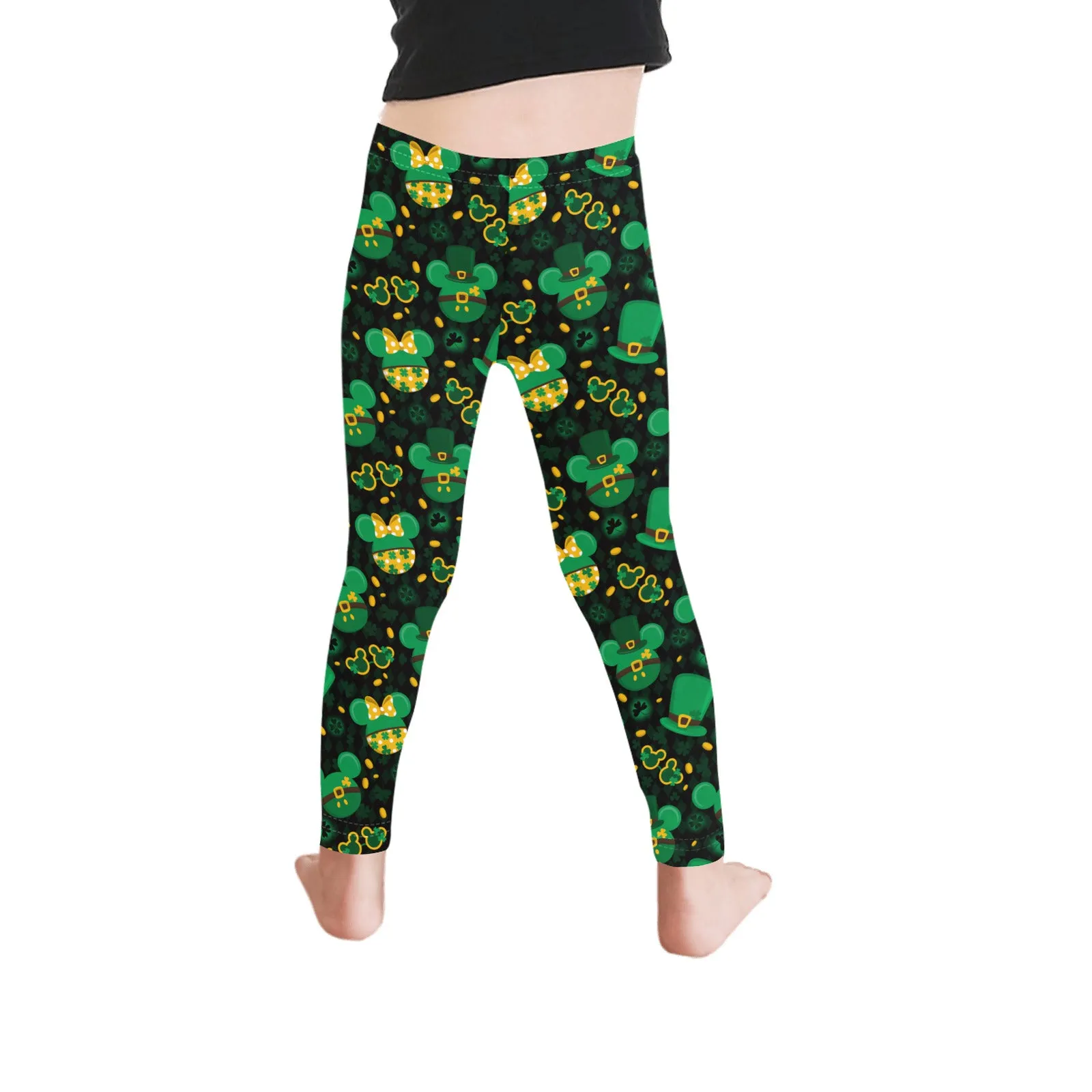 St. Patricks Day Black Kid's Leggings