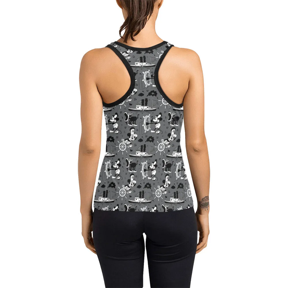 Steamboat Mickey Women's Racerback Tank Top