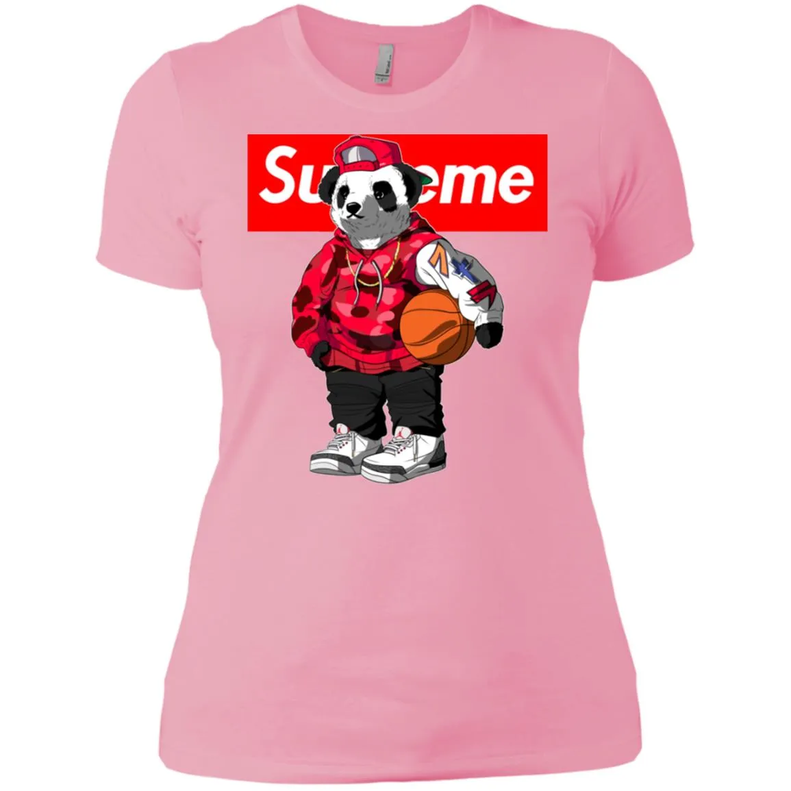 Supreme Bear Basketball T-shirt Women Cotton T-Shirt