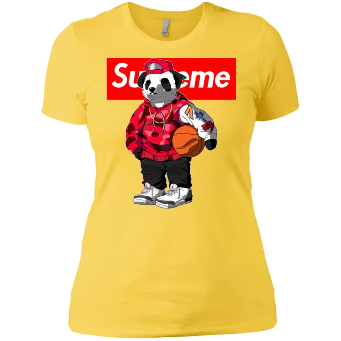 Supreme Bear Basketball T-shirt Women Cotton T-Shirt