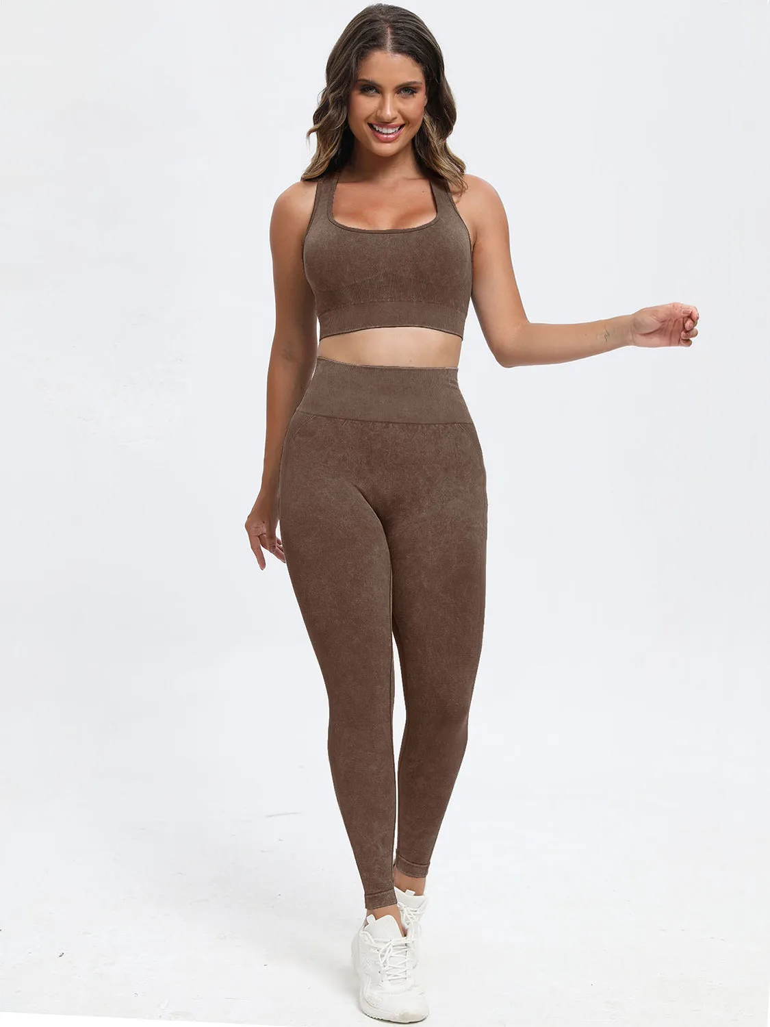 TEEK - Scoop Neck Wide Strap Top Pants Active Set