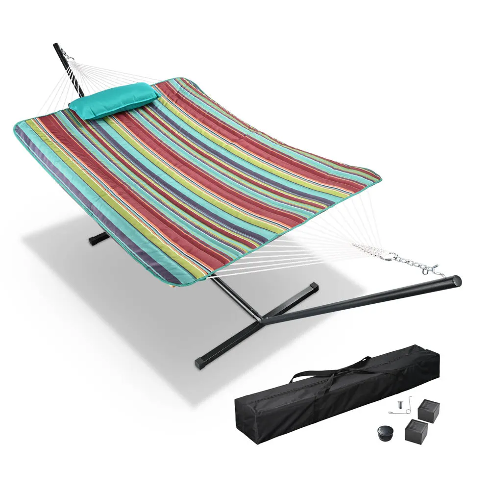 TheLAShop Heavy Duty Hammock with Stand, Net, Quilt & Pillow