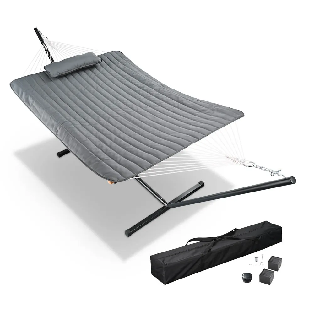 TheLAShop Heavy Duty Hammock with Stand, Net, Quilt & Pillow