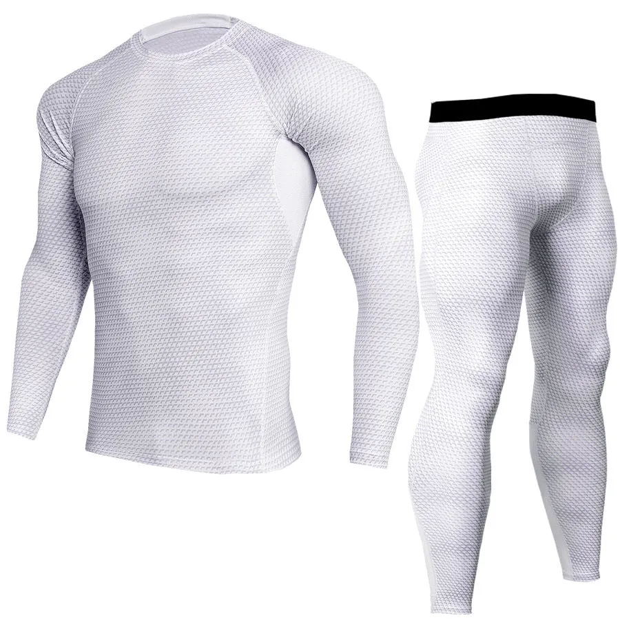 Train in Style with Serpentine Long Sleeve Compression Rash Guard & Leggings Set for No Gi BJJ