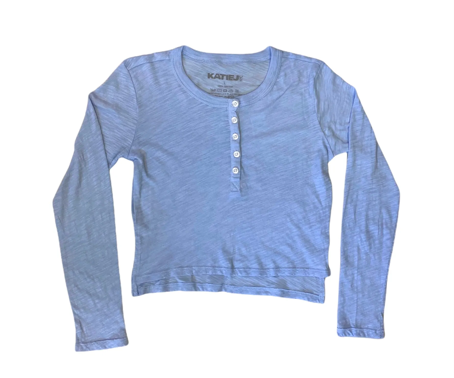 TWEEN FEARLESS CROP LONG SLEEVE HENLEY- FINAL SALE