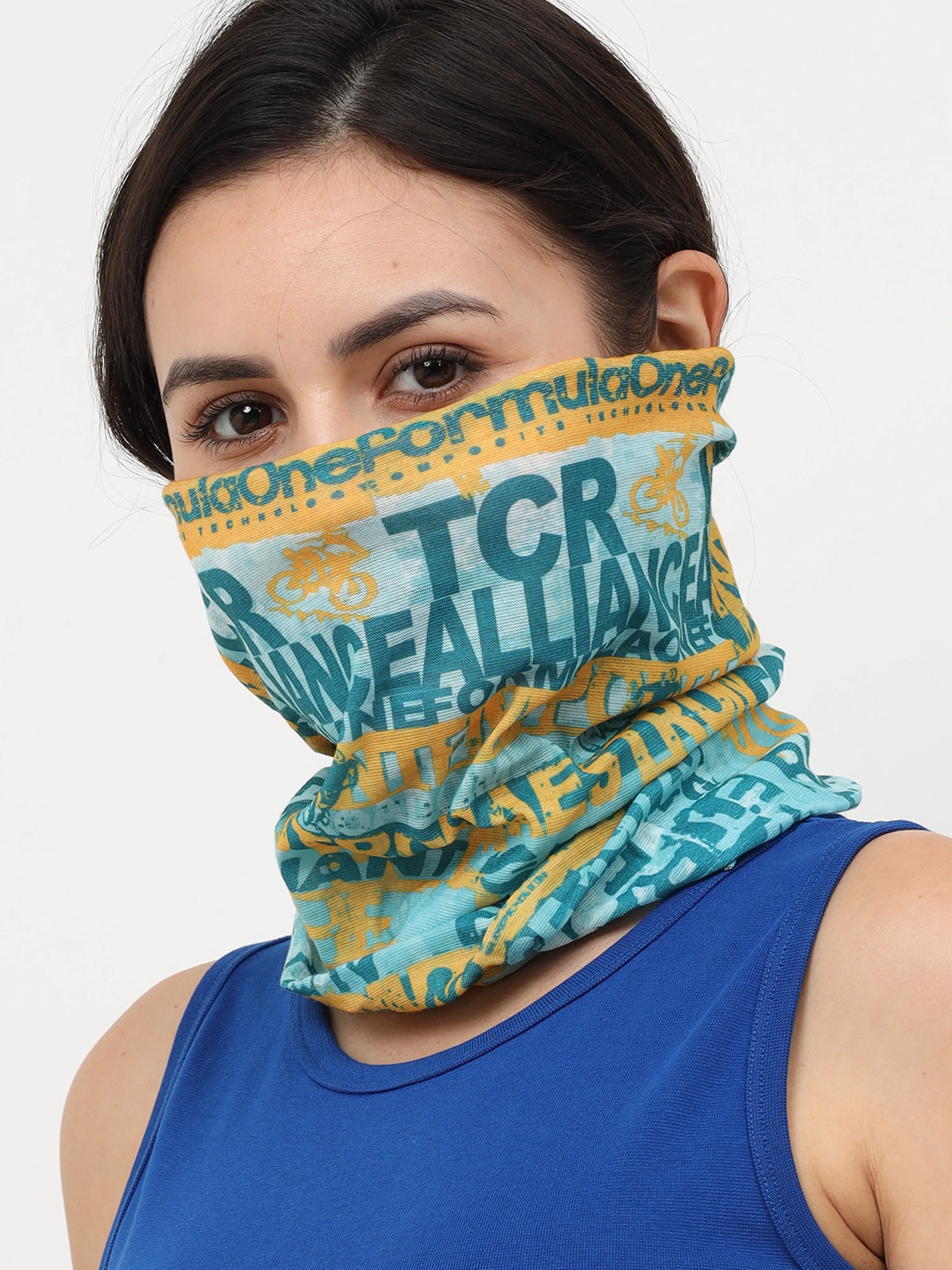 UrGear Unisex Adults and Kids Blue Typographic Printed Bamboo Anti Microbial Multipurpose FREE SIZE Bandana