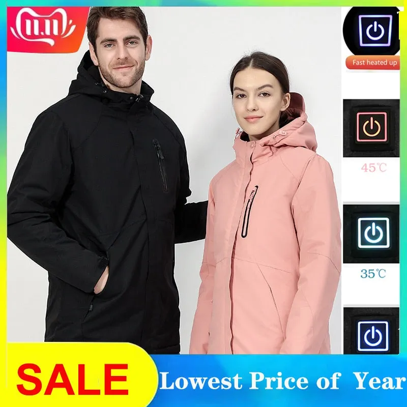 USB Heated Waterproof Jacket for Men Women