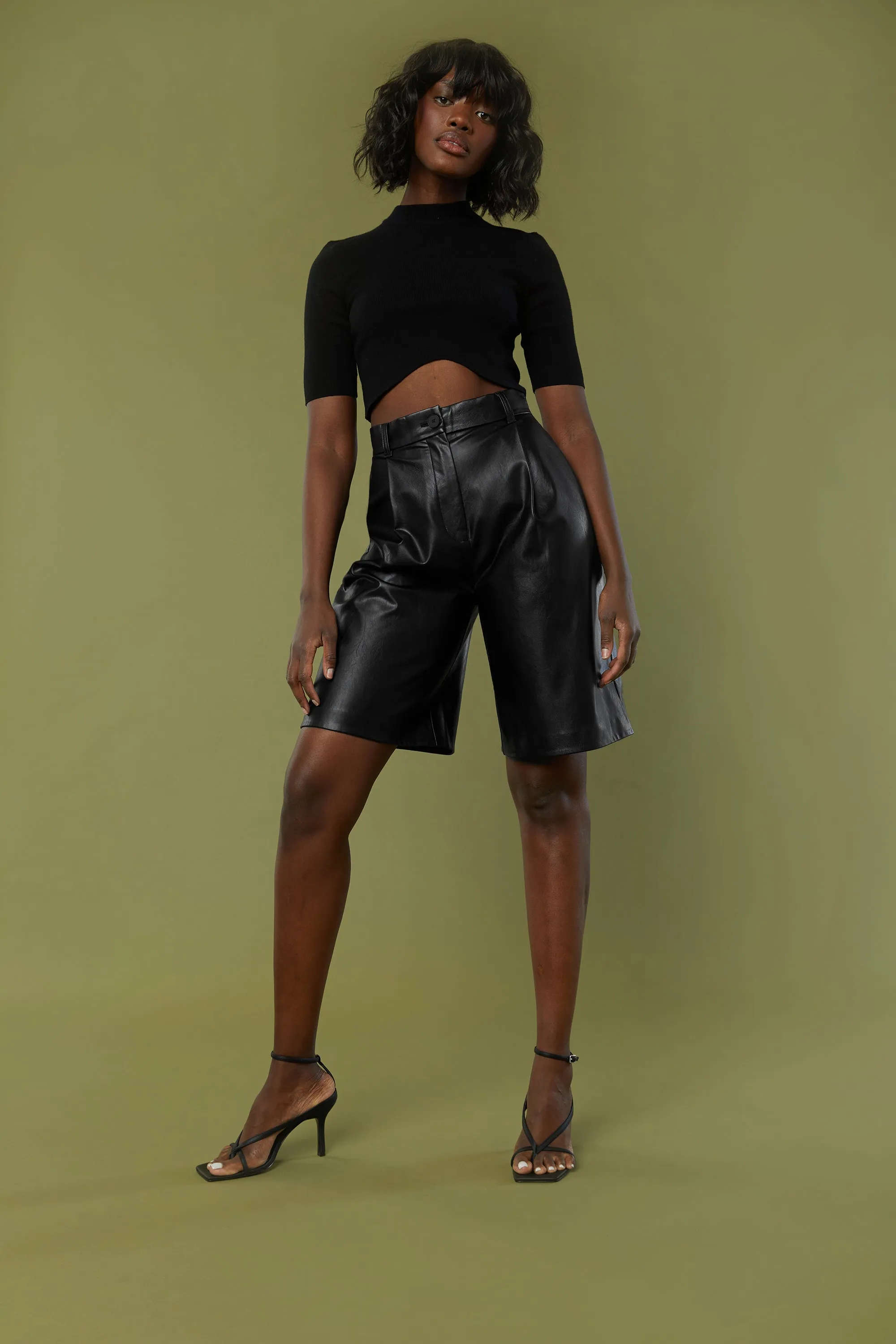 VEGAN LEATHER SHORTS