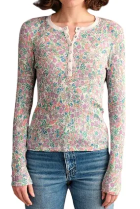 Vida Floral Henley, Oatmilk