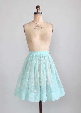 Vintage 1960s Celeste Flocked Sheer Skirt