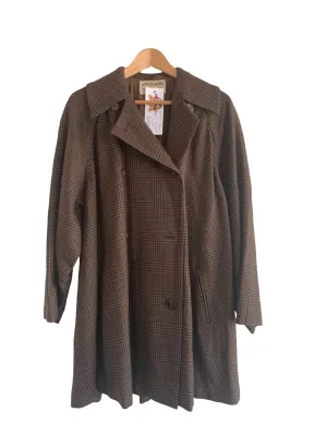 Vintage Jaeger 100% Wool Swing Coat Brown Size Large